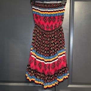 Strapless Colorful Mini Dress